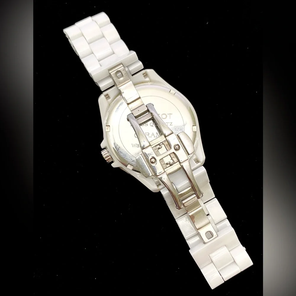 Peugeot Women's White Ceramic Crystal Wrist Watch 36mm